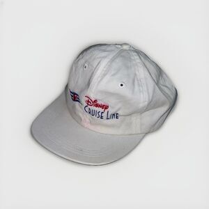 Vintage 90s Disney Cruise Line Mickey Captain White Baseball Hat Rare Cap HTF OS